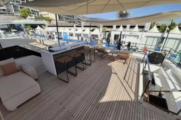 Another view of the luxurious interior of the 106' CUSTOM LINE yacht.