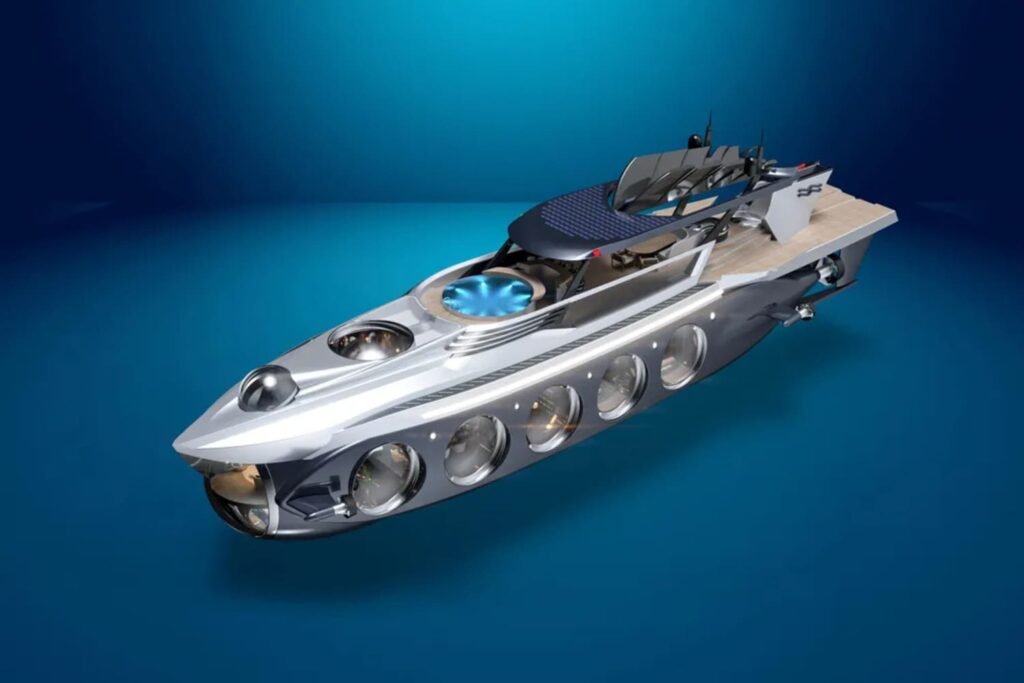 Aerial view of the 138' NAUTILUS yacht, highlighting its impressive size and refined elegance, available for purchase