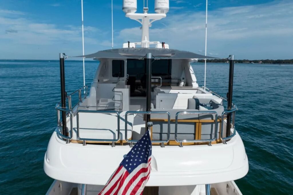 Close-up of a luxurious area on the 90' HORIZON yacht