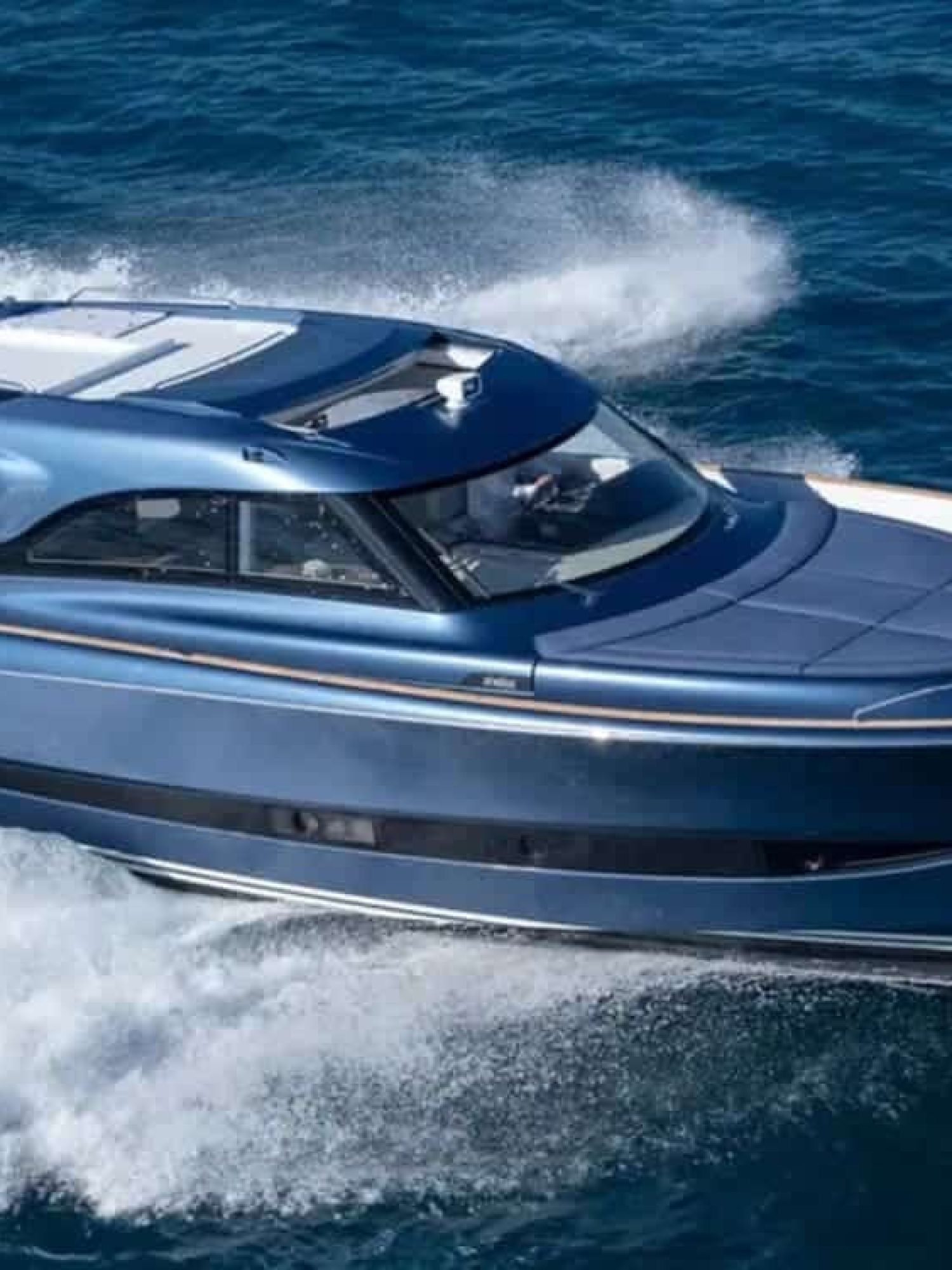 Side profile of the yacht highlighting its elegant silhouette and sleek design.