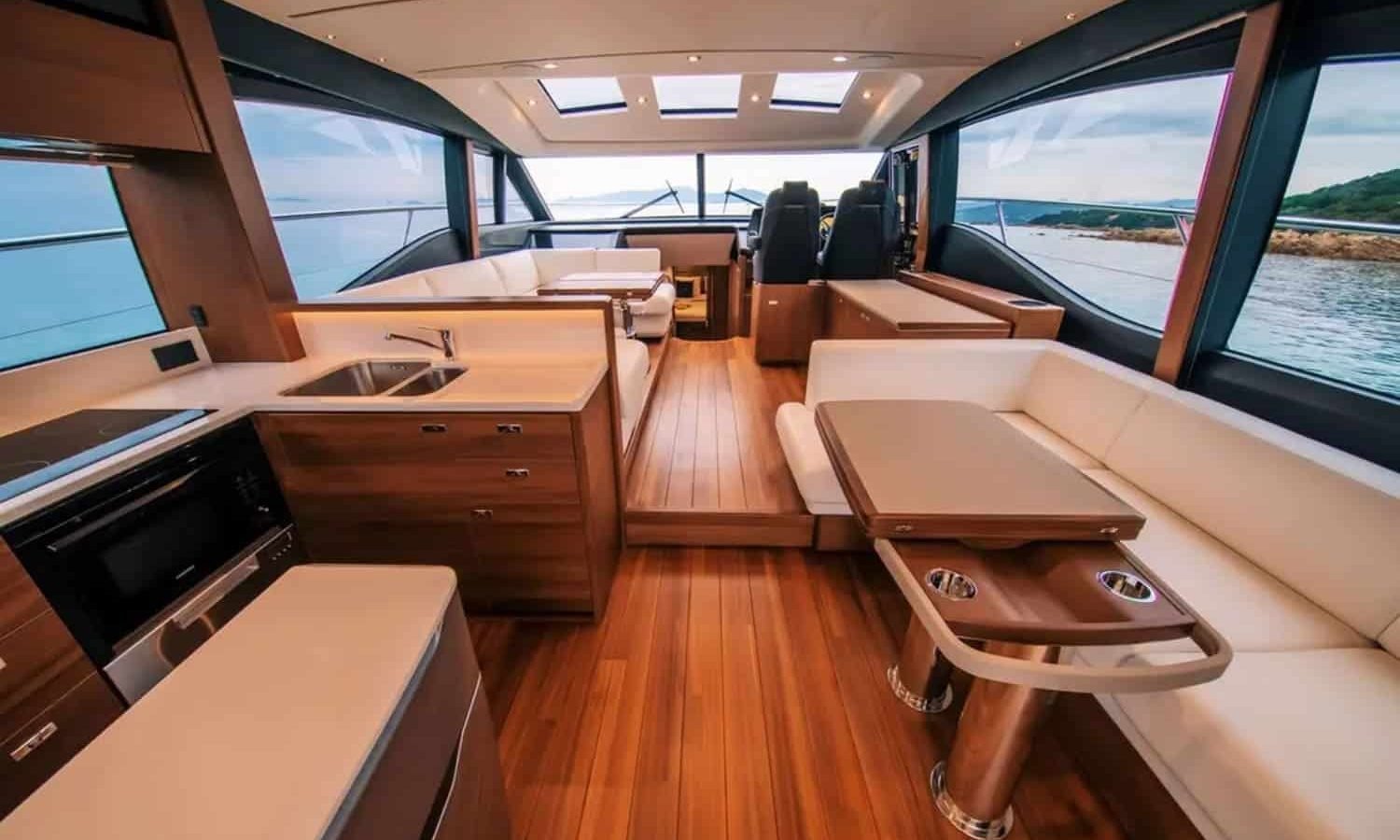 66' Princess Yacht – Stylish Interior Lounge