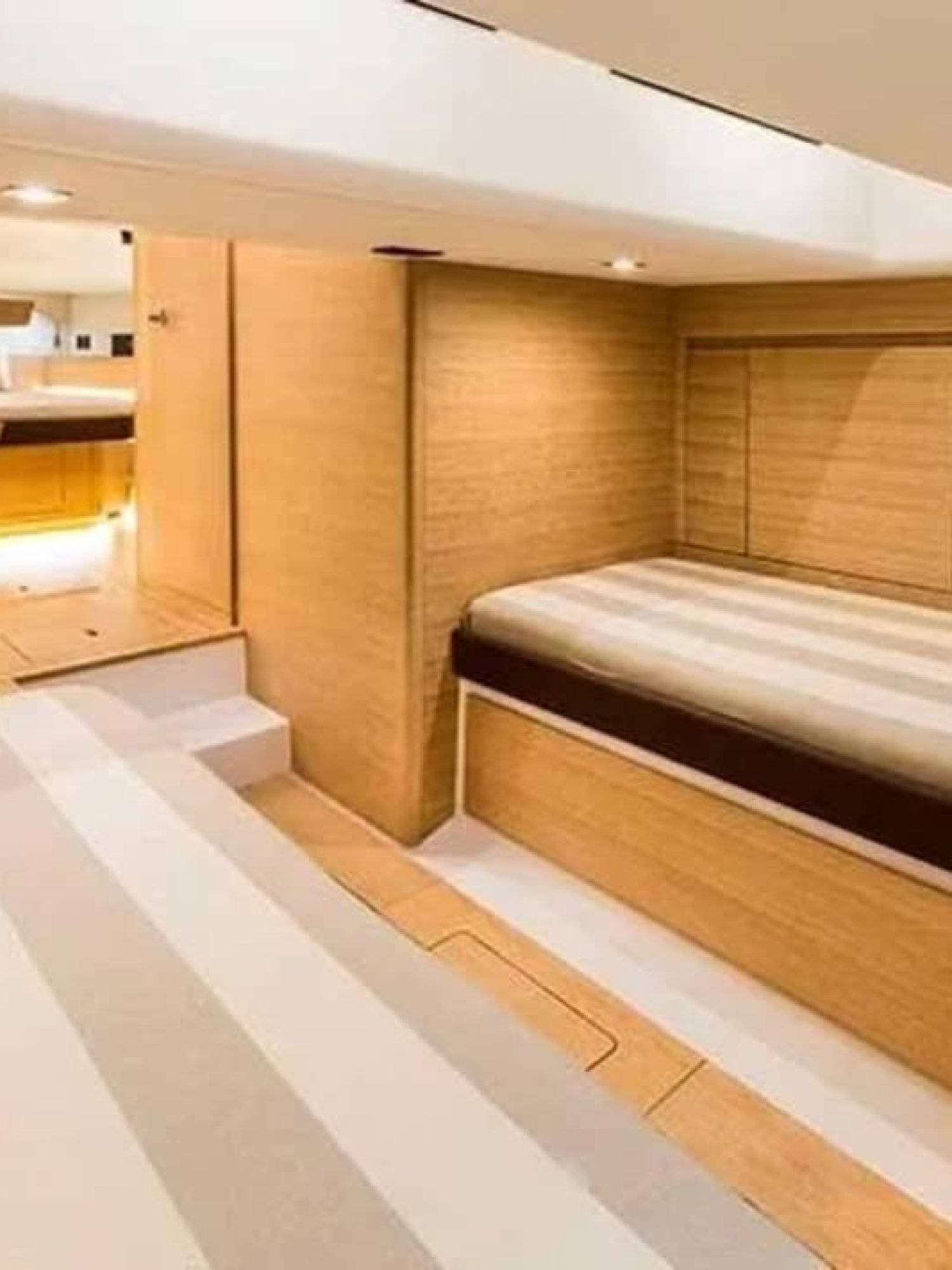 Another exquisite stateroom on the 43' Pardo yacht, designed with sophisticated decor and maximum comfort for your enjoyment