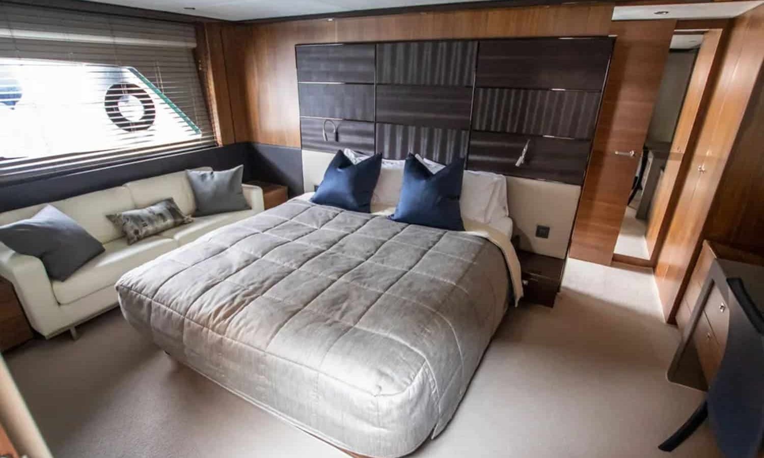 Ibiza 3 Modern and stylish en-suite bathroom with luxurious fittings aboard the 72' Princess yacht.