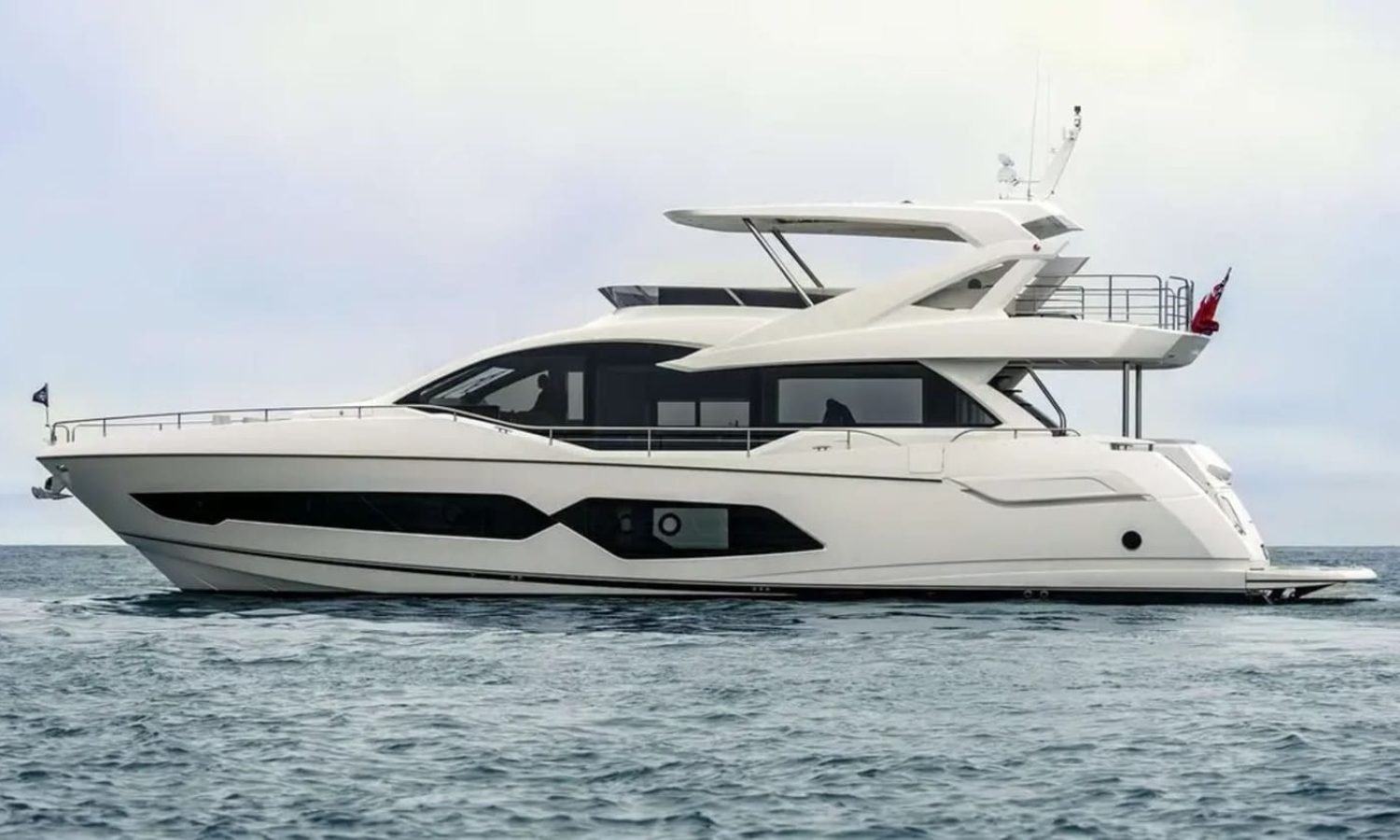 South of france 10 Sleek 78' Sunseeker yacht for charter, showcasing its elegant design.