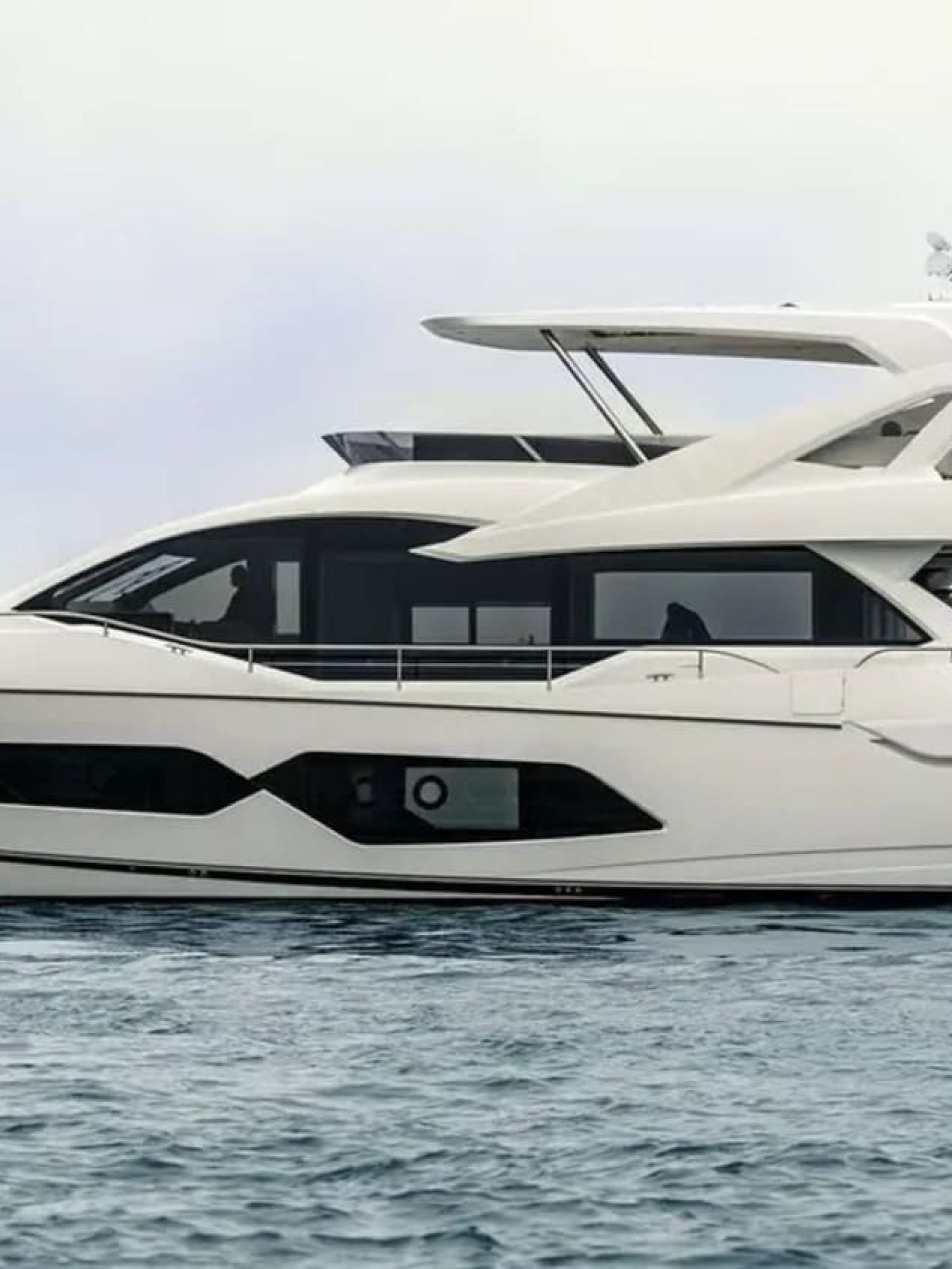 Sleek 78' Sunseeker yacht for charter, showcasing its elegant design.