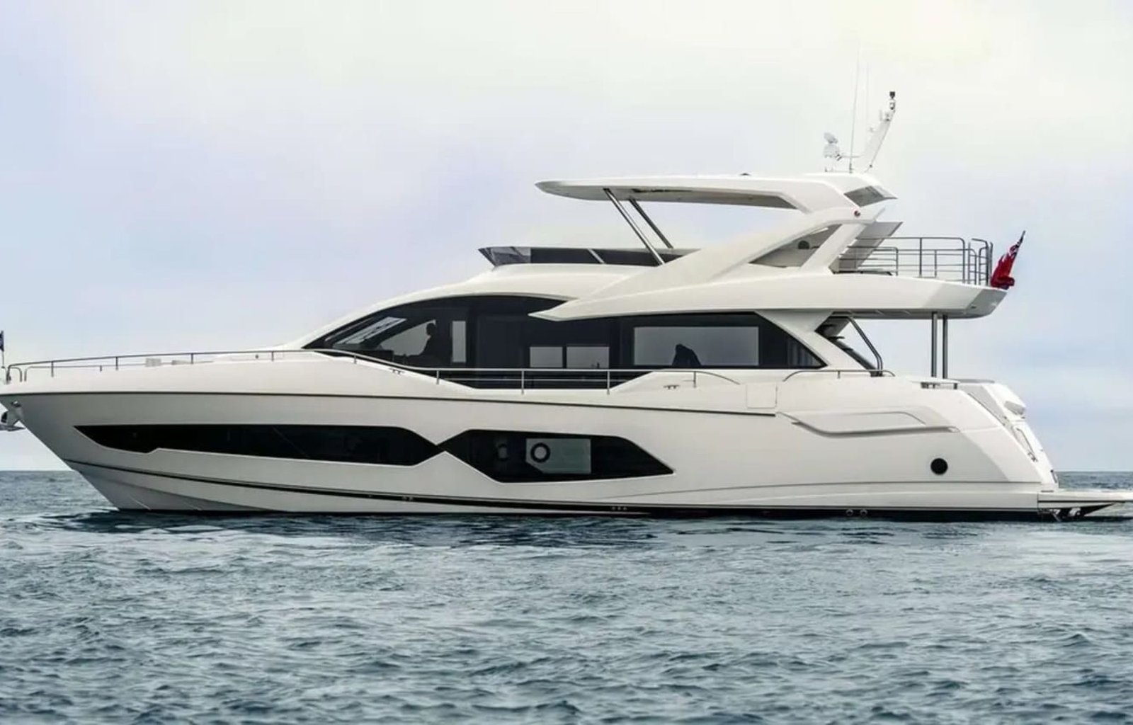 Sleek 78' Sunseeker yacht for charter, showcasing its elegant design.