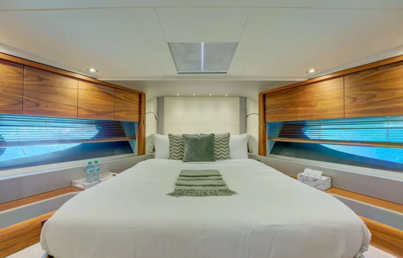 Beautifully designed guest stateroom offering ultimate comfort aboard the 78' Sunseeker.