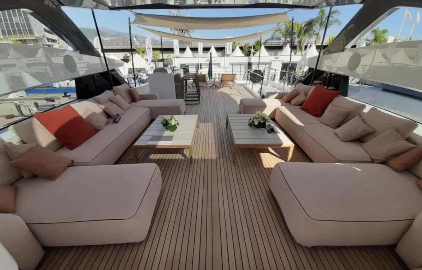 Interior of the yacht, featuring luxurious furnishings and design.