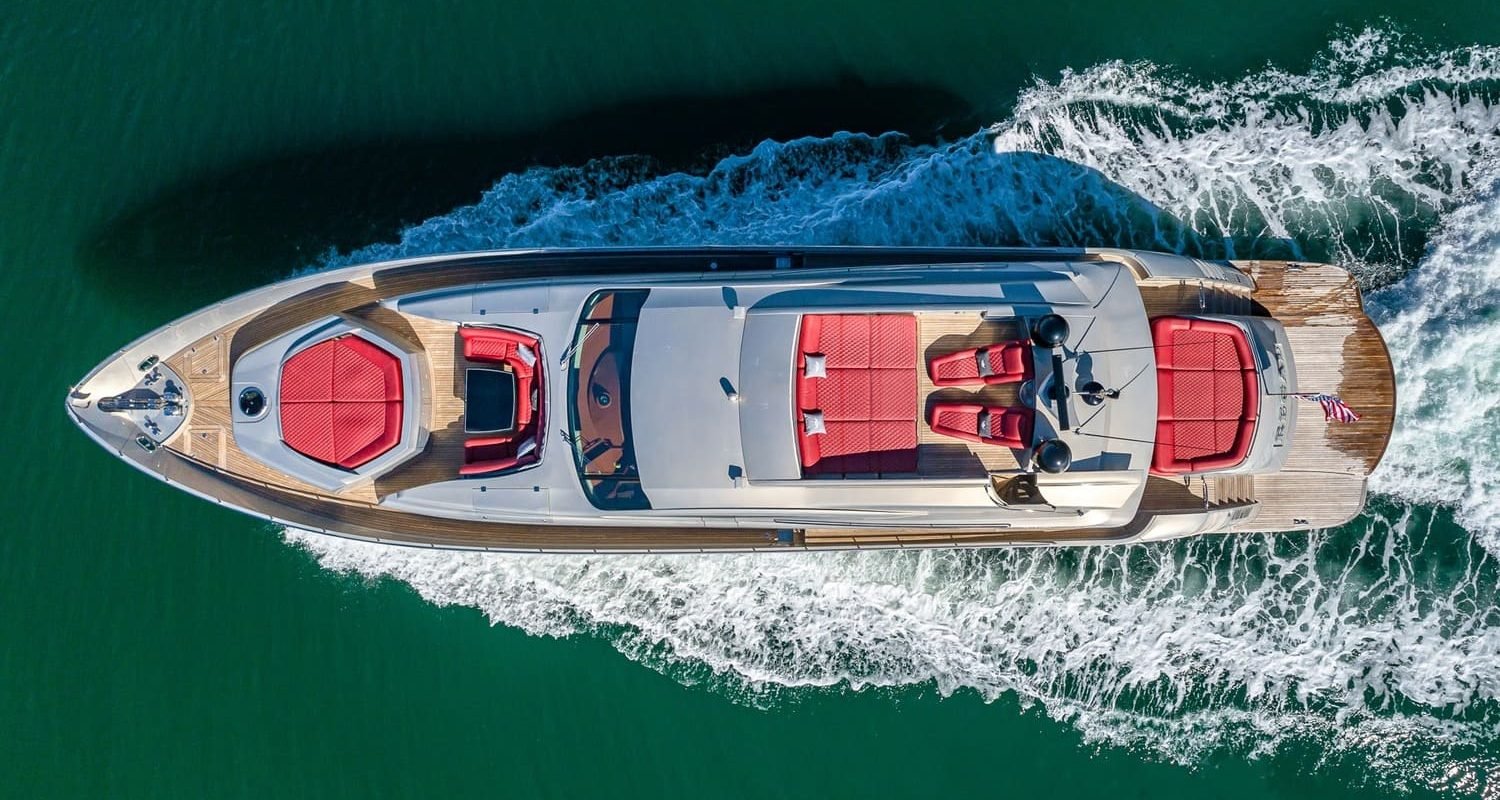 Aerial Perspective of the 90' PERSHING REGAL Yacht