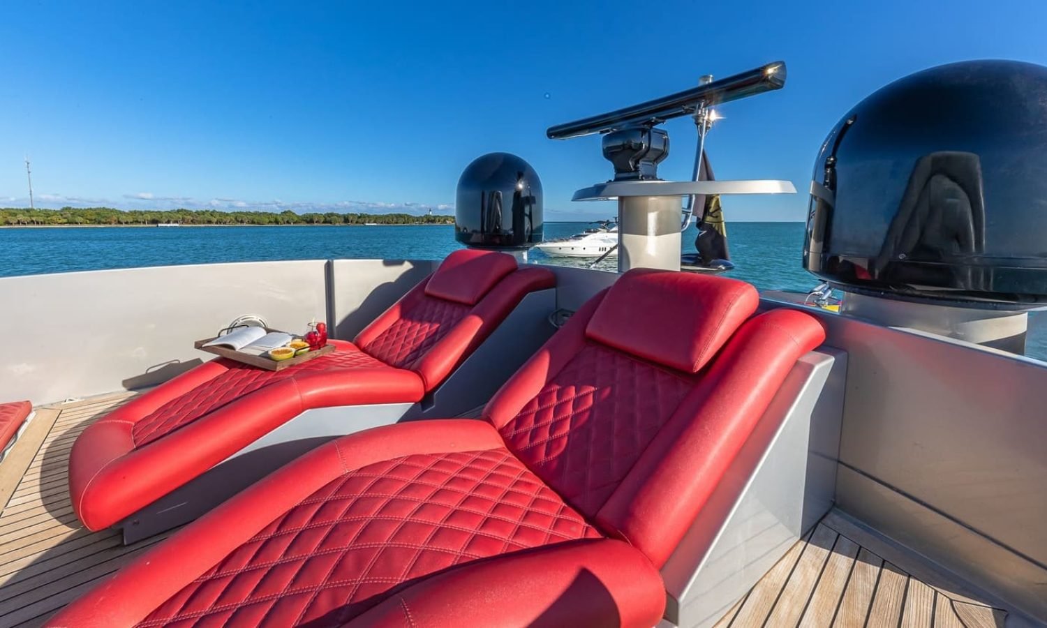 Red Chairs on the 90' PERSHING REGAL Yacht