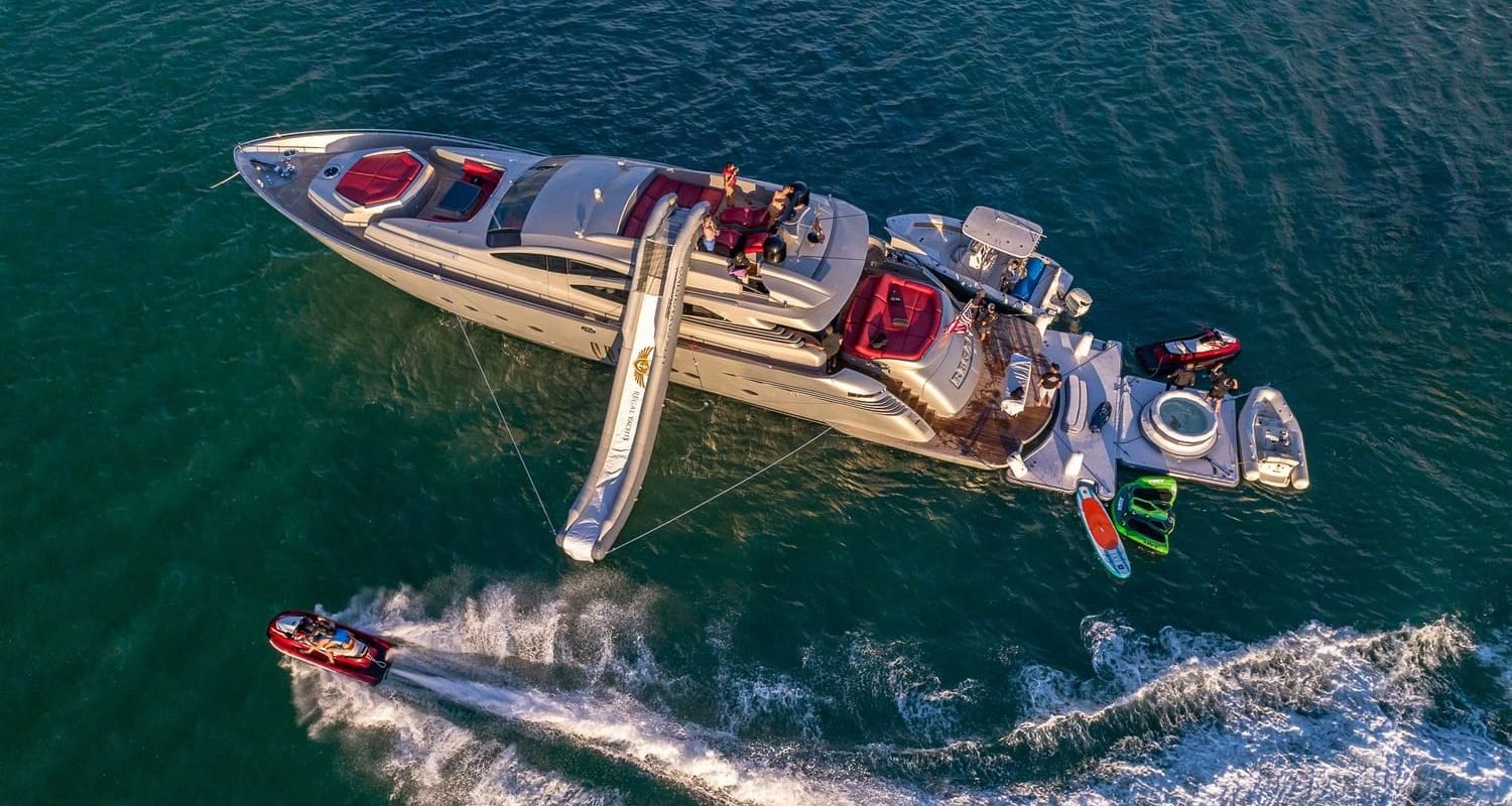 Relaxation massage on the deck of the 90' PERSHING REGAL yacht