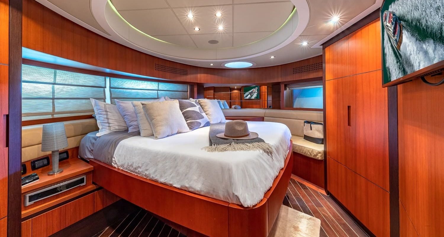 Two bedrooms in the 90' PERSHING REGAL yacht