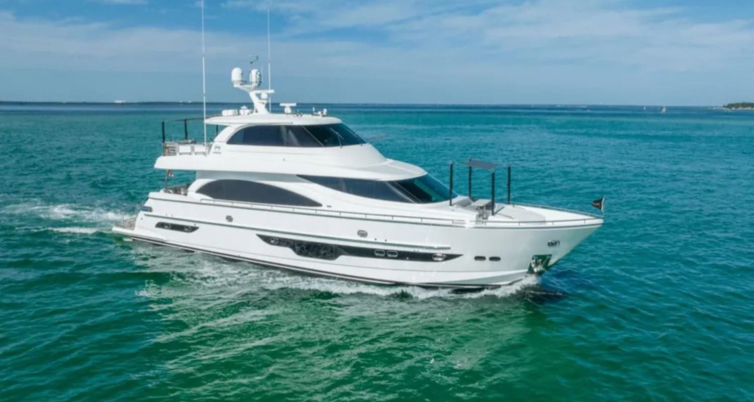 Full view of the 90' HORIZON luxury yacht for sale in Miami