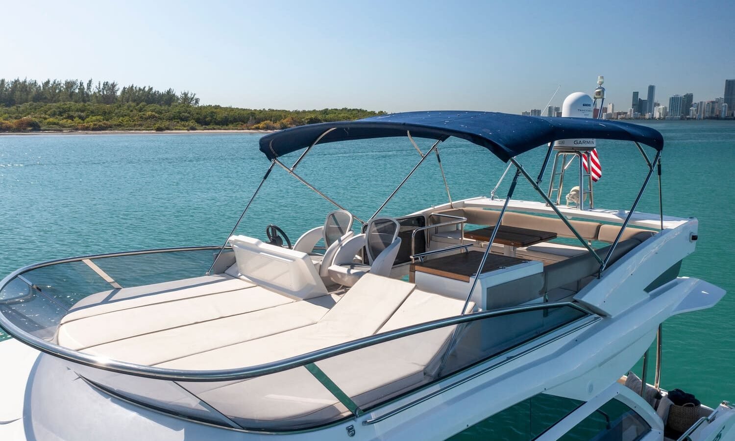 View of the 60' ABSOLUTE FLY yacht from the exterior, highlighting its impressive size and sleek lines.