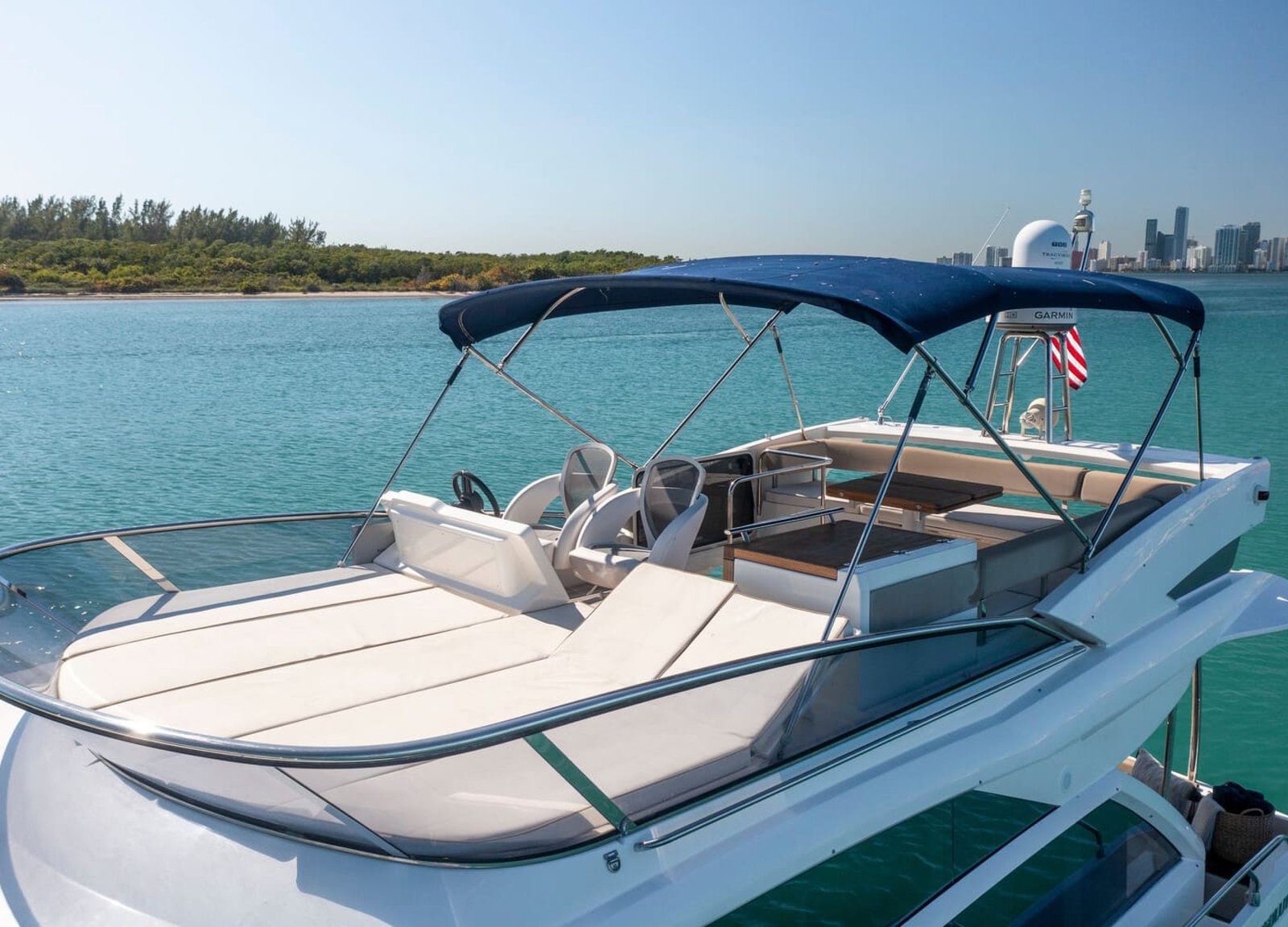 View of the 60' ABSOLUTE FLY yacht from the exterior, highlighting its impressive size and sleek lines.