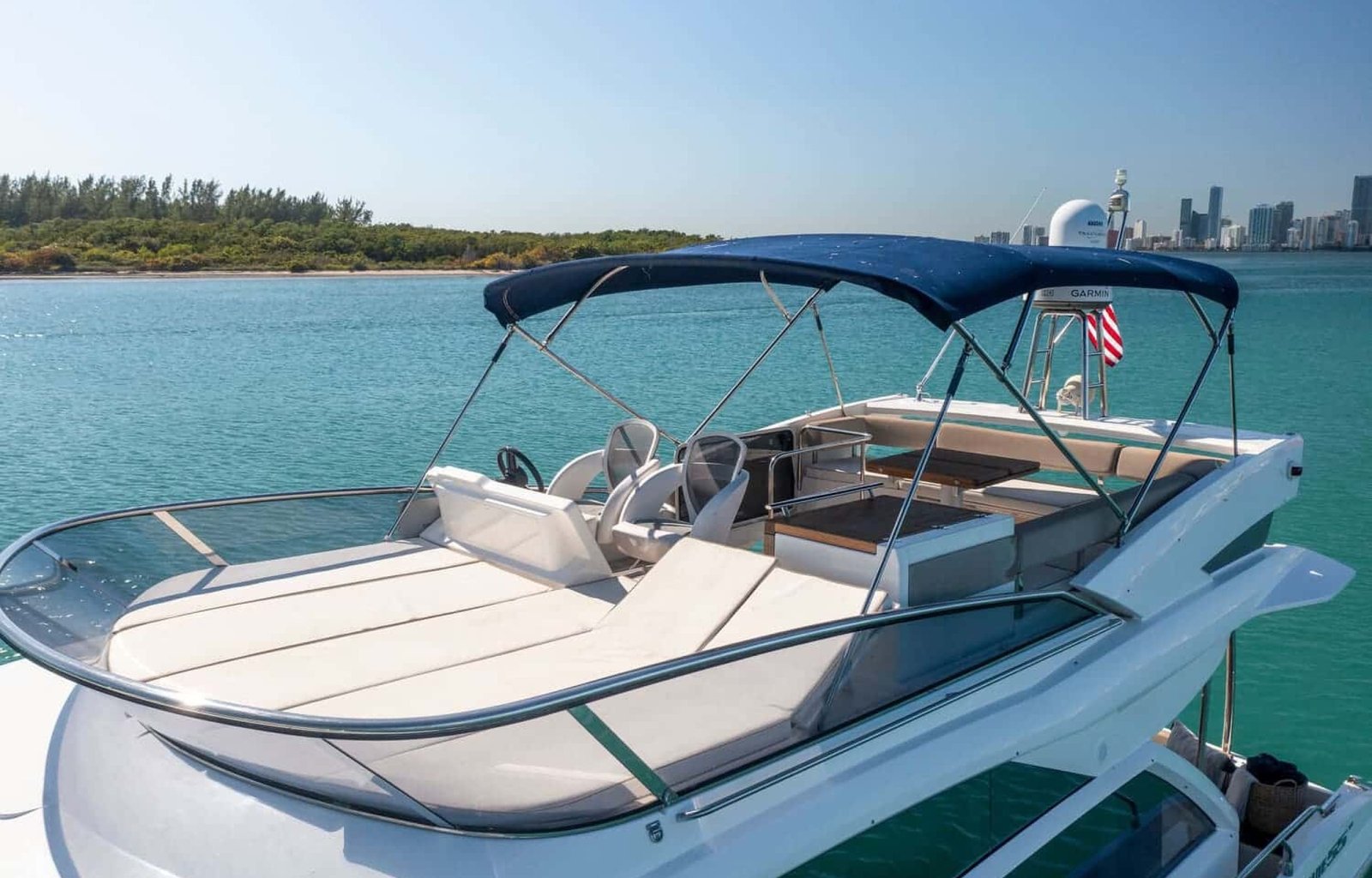 View of the 60' ABSOLUTE FLY yacht from the exterior, highlighting its impressive size and sleek lines.