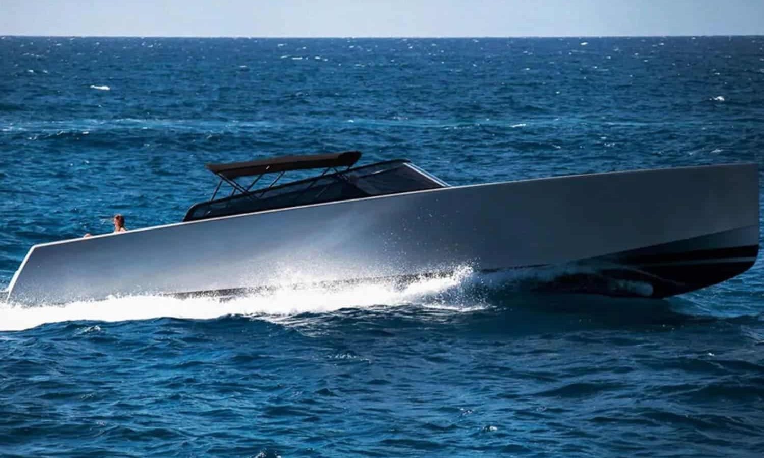 Alternate angle of the 55' VanDutch yacht, highlighting its streamlined profile.